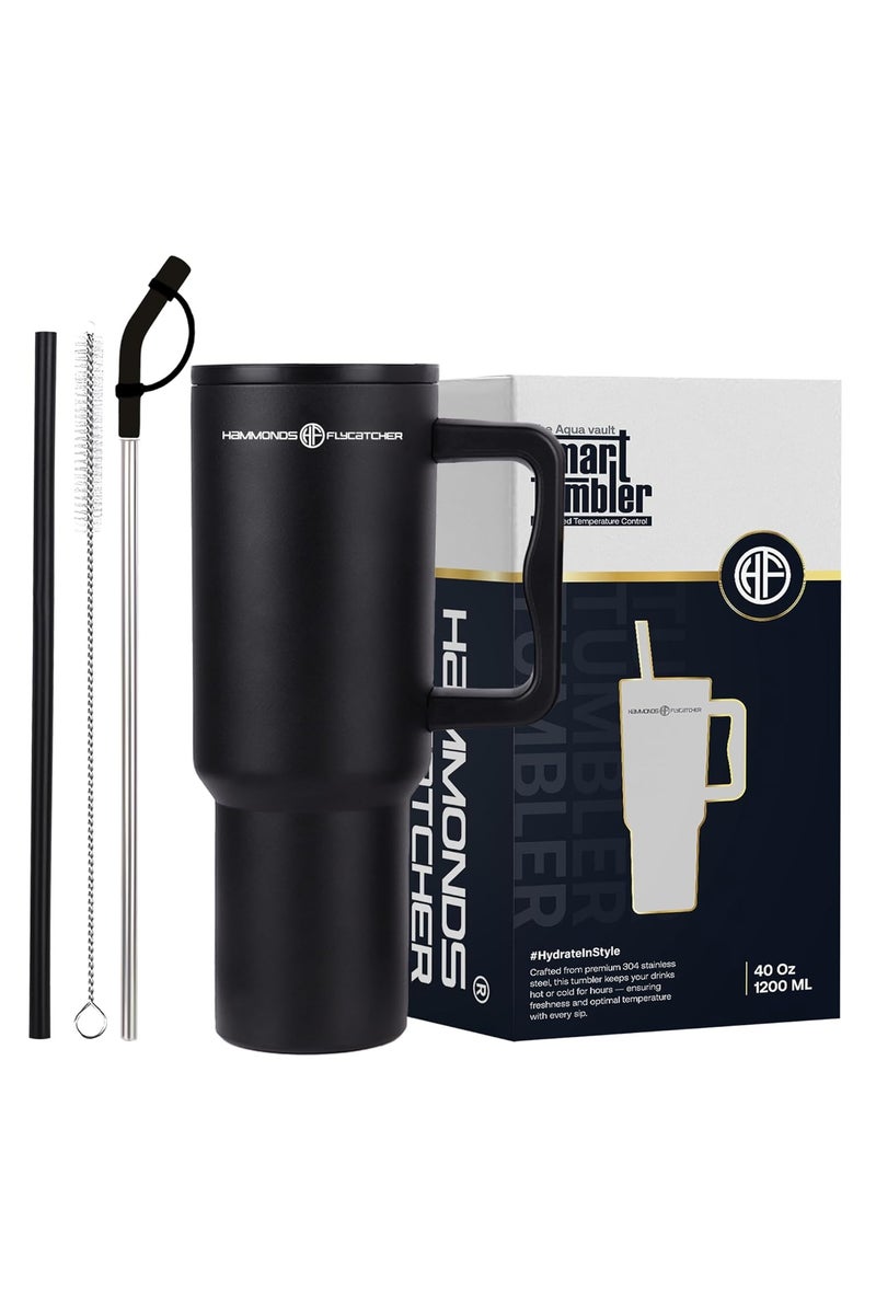 HAMMONDS FLYCATCHER 1200ML Insulated Tumbler with Straw, BPA-Free Travel Mug for Hot & Cold Beverages & Water, Sipper Coffee Tumbler Bottle, Leakproof Tumblr for Car, Gym, Yoga, Hiking - Image 1