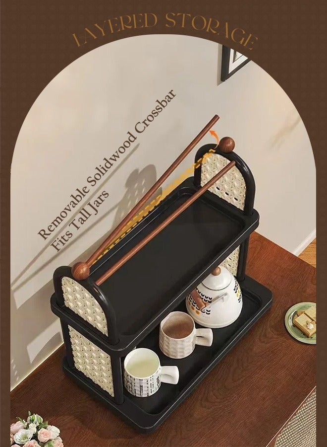 Sunnaltree 3 Tier Cup Drying Rack, Cup Storage Rack, Material Multi-Functional Storage Rack, Coffee Mug Racks Easy to Install and Clean, Countertop Organizer, for Home Bathroom Kitchen Glass cup and Food for Kitchen, Home, Coffee Bar (Black) - Image 3