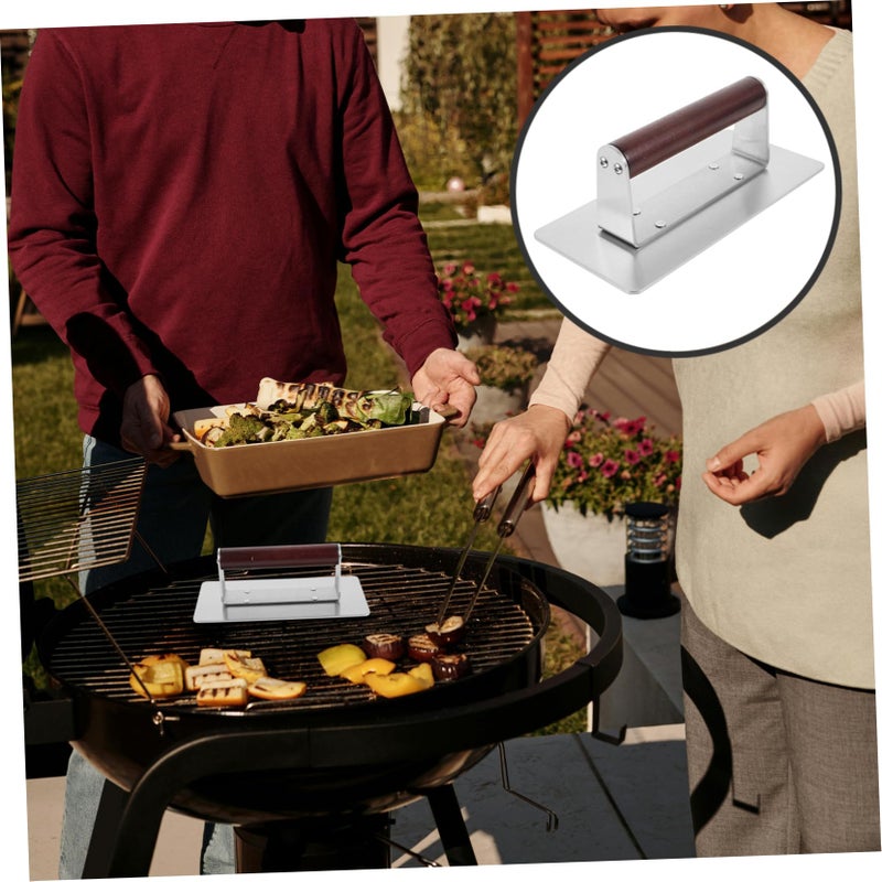 Stainless Steel Burger Press Tool with Ergonomic Handle for Even Patties Grilling at Home - Image 3