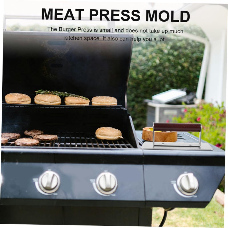 Stainless Steel Burger Press Tool with Ergonomic Handle for Even Patties Grilling at Home - Image 5