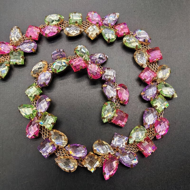 سلسلة من الكريستال Rhinestone بطول 29.53 بوصة إكسسوار زخرفي للحقيبة المحفظة القبعة الأحذية فستان الزفاف - Image 3