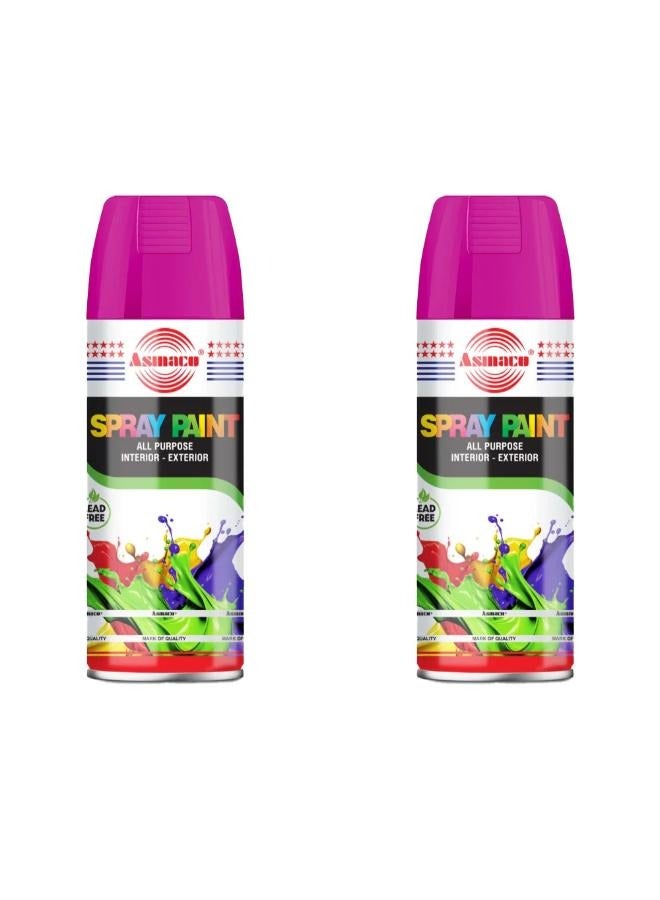Asmaco Spray Paint - Peach Red - 400 Ml - Set of 02