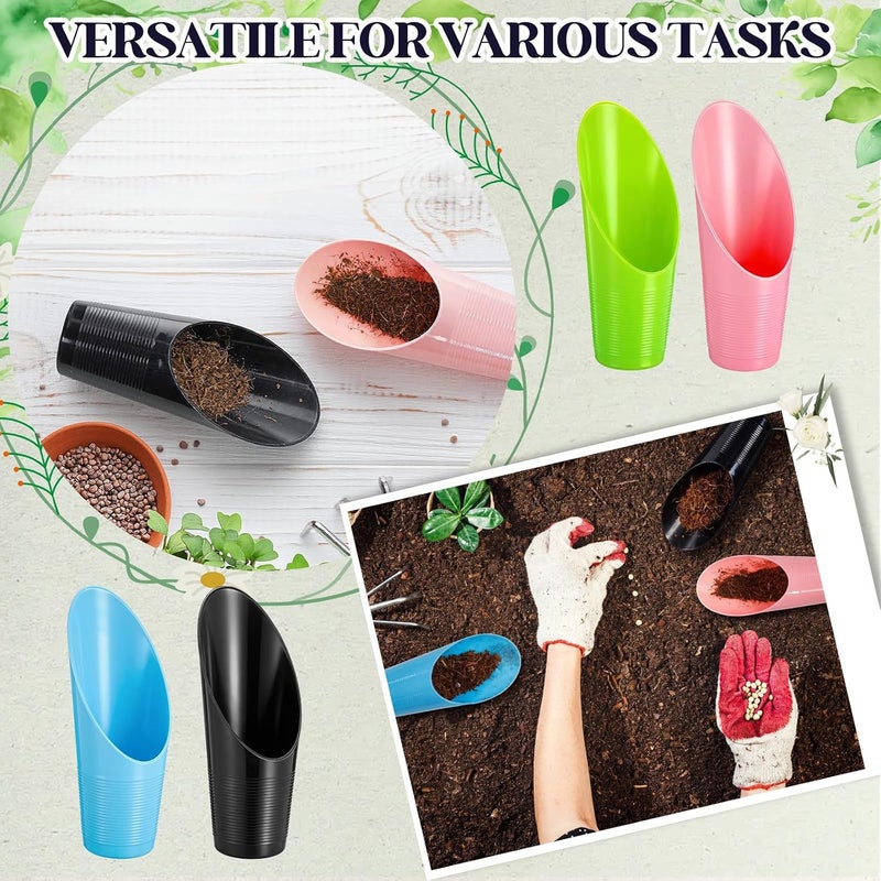 Lothee 48 Pcs Bonsai Soil Scoops Small Plastic Garden Soil Scoop Set Colorful Small Potting Shovel for Garden Tools - Image 5