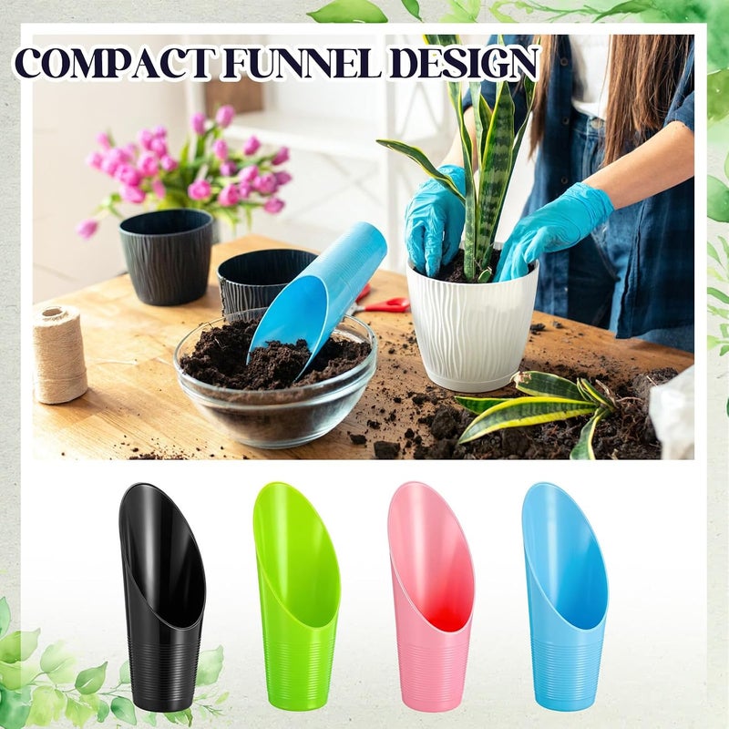 Lothee 48 Pcs Bonsai Soil Scoops Small Plastic Garden Soil Scoop Set Colorful Small Potting Shovel for Garden Tools - Image 3