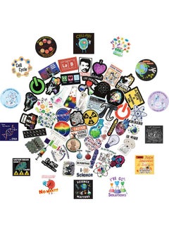 64Pcs Funny Science Stickers Vinyl Decals For Classroom Student Laboratory Physics Chemistry Biology Experiment Math Steam Education Teacher