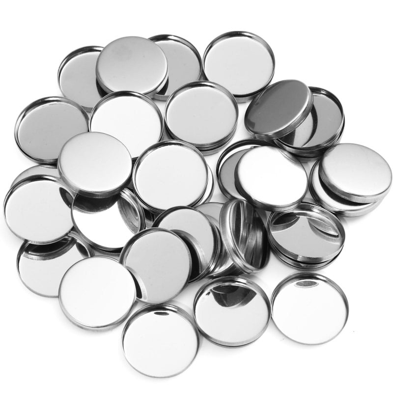 Pangda 50 Pack Empty Eyeshadow Pans 26 mm Magnets Cosmetic Palettes Round Metal Makeup Pan for Eyeshadow Blush Lipstick Organizer - Image 1