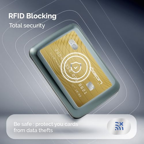 ÖGON -DESIGNS- Aluminum card holder with metal lock, RFID Protection against fraud and demagnetization, Compact wallet, Smart Case OSLO model - Image 5