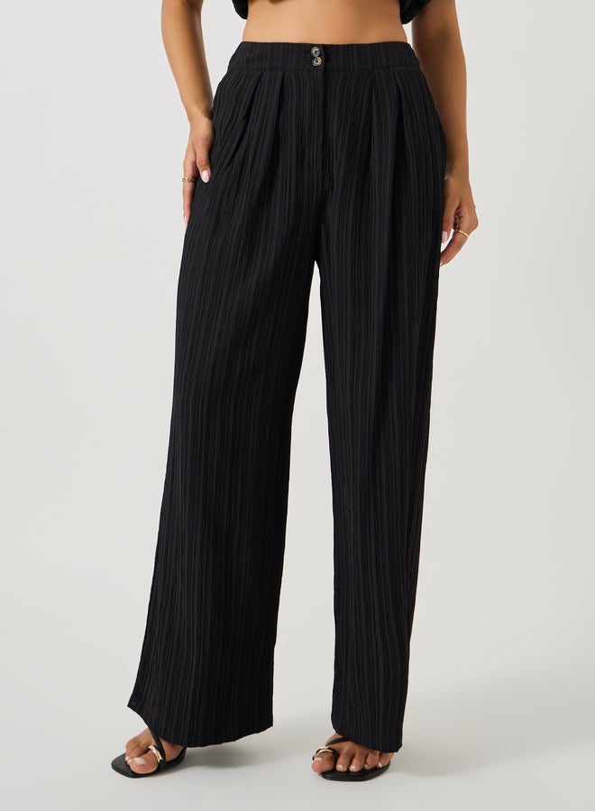 Styli Textured Wrap Tie-Up Top and Pants Co-Ords  - Image 5