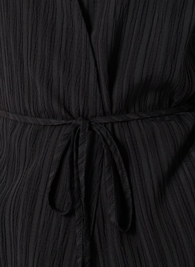 Styli Textured Wrap Tie-Up Top and Pants Co-Ords  - Image 3