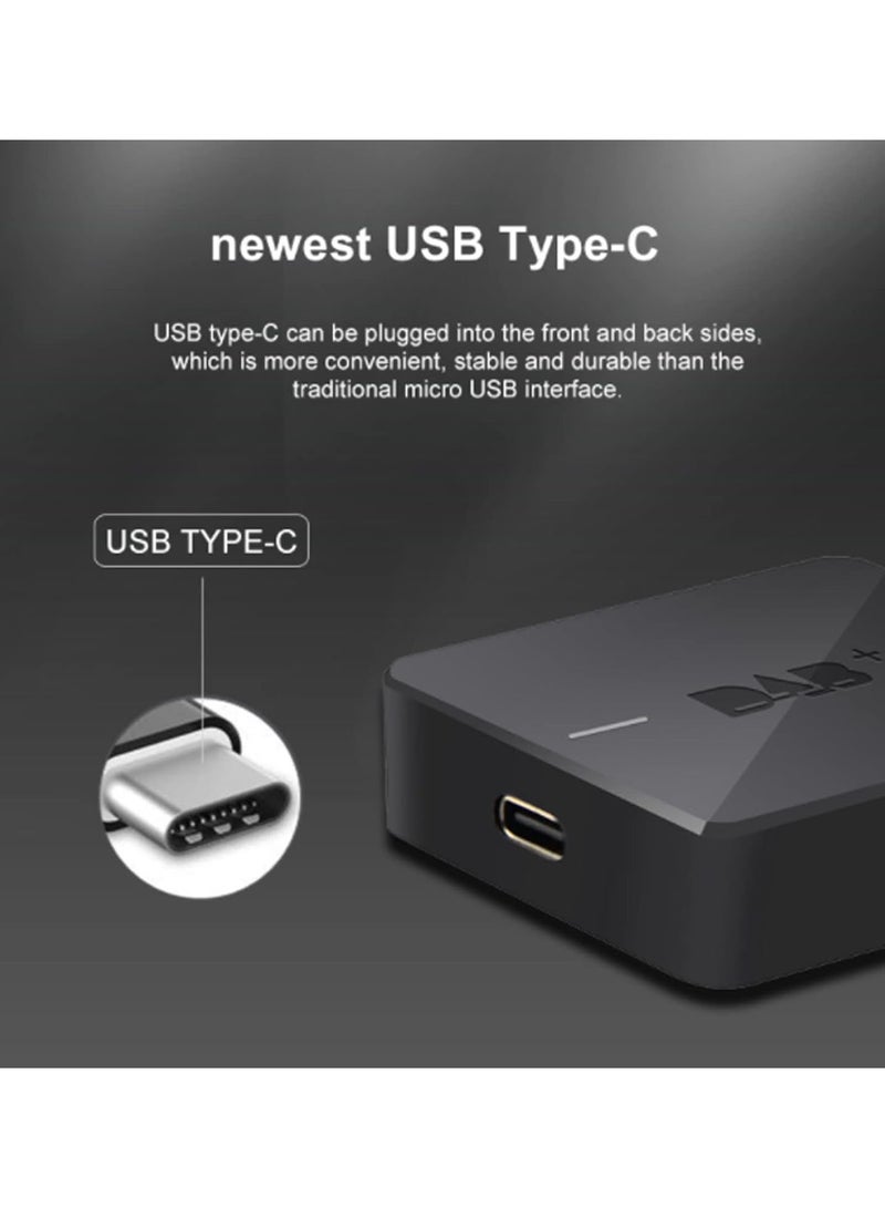 Car Digital DAB for Android 5.1 Car Navigation, Universal Car Digital DAB Box Radio Receiver Adapter with Type C Port