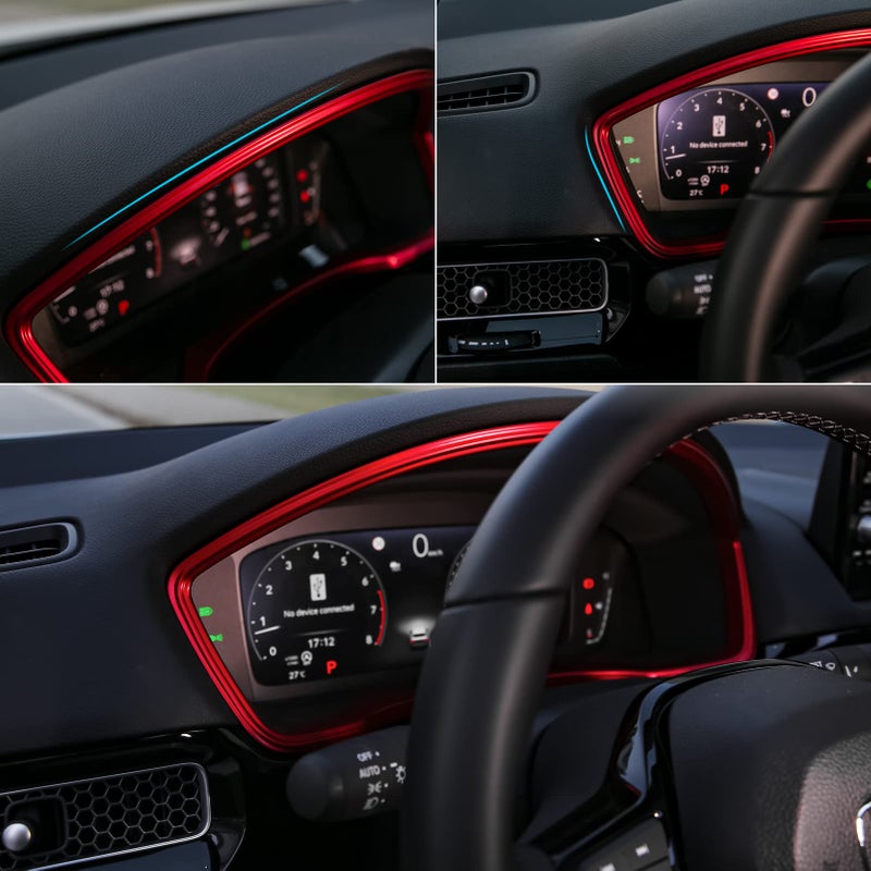 Thenice for 11th Gen Civic Dash Board Trims Instrument Panel Dashboard Cover Compatible with Honda Civic 2022 2023 2024 2025 2026 -Red - Image 5