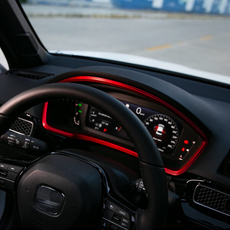 Thenice for 11th Gen Civic Dash Board Trims Instrument Panel Dashboard Cover Compatible with Honda Civic 2022 2023 2024 2025 2026 -Red - Image 3