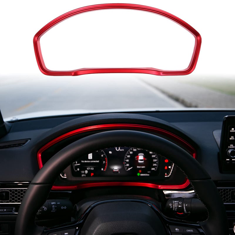 Thenice for 11th Gen Civic Dash Board Trims Instrument Panel Dashboard Cover Compatible with Honda Civic 2022 2023 2024 2025 2026 -Red - Image 1
