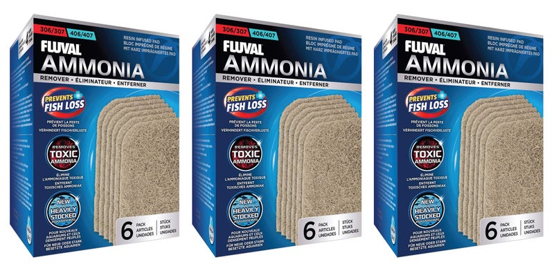 Fluval 18 Pack of Ammonia Remover for 306/406 and 307/407 Aquarium Filters - Image 1