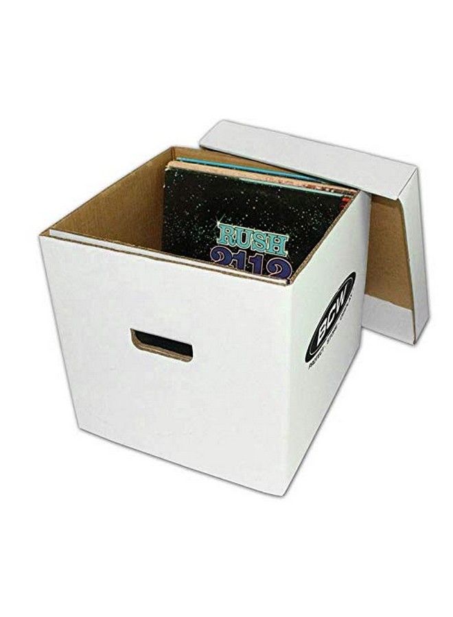 BCW 33 Rpm 12" Vinyl Storage Box With Lid ; Holds Up To 65 Lp'S Or Laser Discs ; White (5Boxes) - Image 3