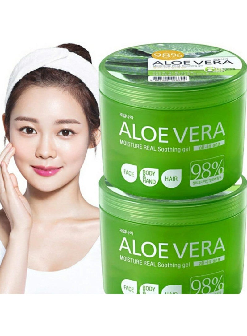 Kwailnara 98% Aloe Vera Moisture Real Soothing Gel for Face Body Hand Hair 500ml / 16.9 oz - Image 1