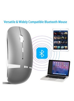 KASTWAVE Wireless Mouse for Laptop Bluetooth Mouse for MacBook Pro/Air/Mac/iPad/Chromebook/Computer Dual Mode Silent Cordless Mouse with USB C Adapter (GrayWhite)  - Image 3