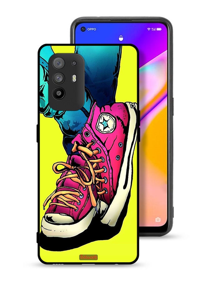 Tolwak Oppo F19 Pro Plus 5G Protective Case Cover Canva Shoes Art  - Image 1