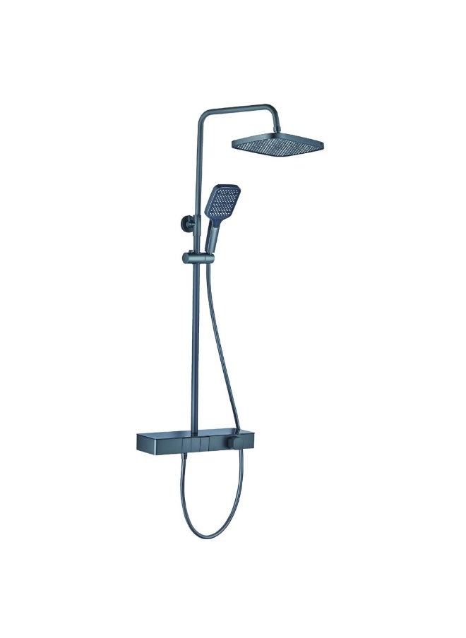DANUBE HOME Milano Piano Plus Square Rain Shower Matt Grey | Stainless Steel Rain Shower | Rain Shower Set For Toilet Bathroom Washroom Shower Room - Matt Grey  - Image 2