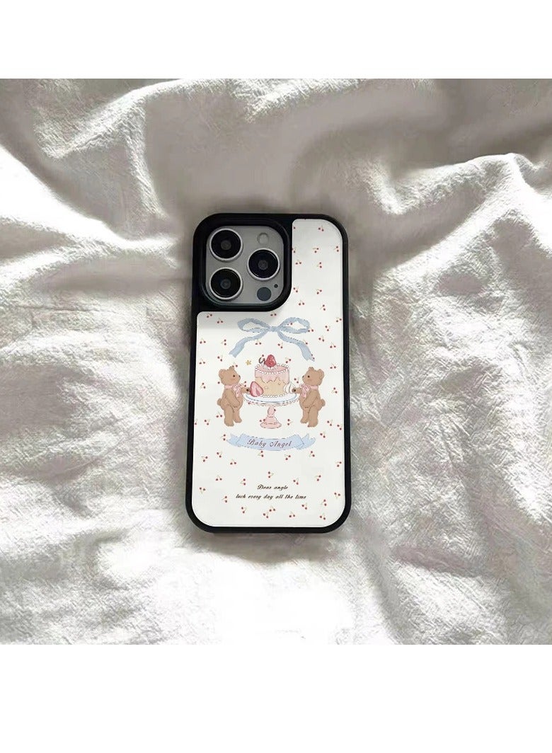 NIBEMINENT Bows And Arrows Cake Teddy Protective TPU Case Cover For IPhone 15 Plus, Black