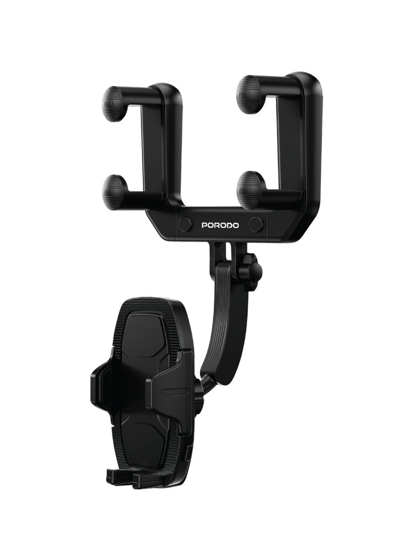 PORODO REARVIEW MIRROR BRACKET PHONE HOLDER / Rearview mirror mobile phone holder - BLACK - Image 1
