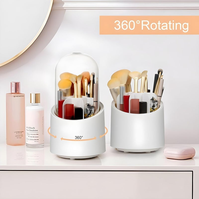 Cheet enterprise Makeup Brush Holder with Lid 360 Rotating Makeup Brush Organizer Case Clear, Dustproof Cosmetics Brush Organizer for Vanity, (Multicolor) - Image 4