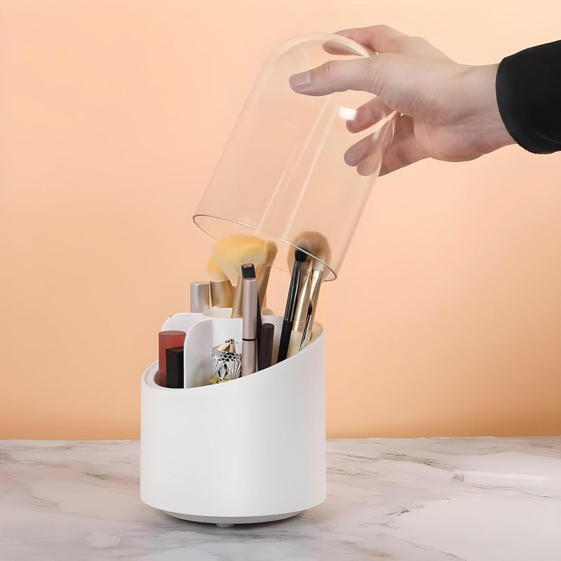 Cheet enterprise Makeup Brush Holder with Lid 360 Rotating Makeup Brush Organizer Case Clear, Dustproof Cosmetics Brush Organizer for Vanity, (Multicolor) - Image 2