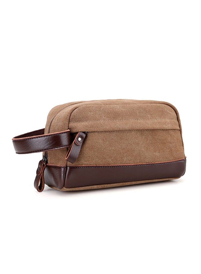 اليشمك محفظة قماشية بسحّاب للإغلاق بلون القهوة - Image 2