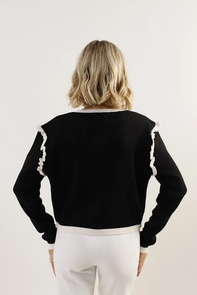 وينتر كلوب Women's Shoulder Detail Ruffle Cardigan