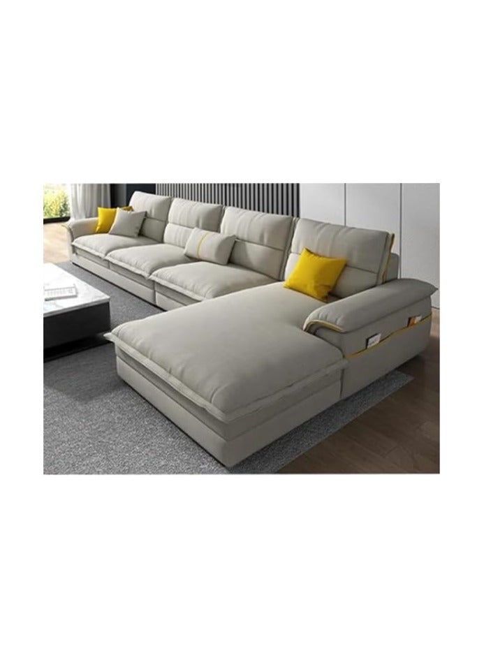 كومفينست طقم أريكة على الطراز الشمالي من Comfynest على شكل حرف L مع وسائد فخمة  - Image 1
