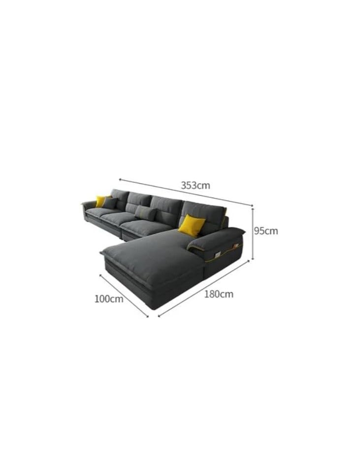 كومفينست طقم أريكة على الطراز الشمالي من Comfynest على شكل حرف L مع وسائد فخمة  - Image 2