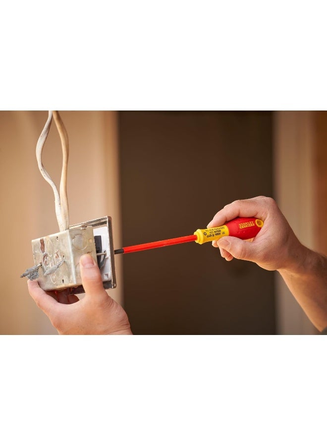 Stanley Red Insulated Screwdriver Tool Sets 50,75,150mm/ Pz 100,125mm/Volt Tester - Image 3