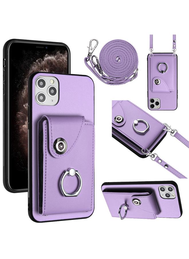 زبون حافظة لهاتف iPhone 11 Pro Max مزودة بحلقة وحقيبة بطاقات وحافظة هاتف مع حبل طويل - Image 1