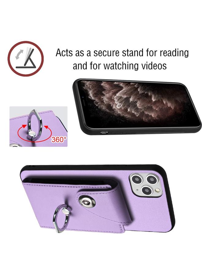 زبون حافظة لهاتف iPhone 11 Pro Max مزودة بحلقة وحقيبة بطاقات وحافظة هاتف مع حبل طويل - Image 5