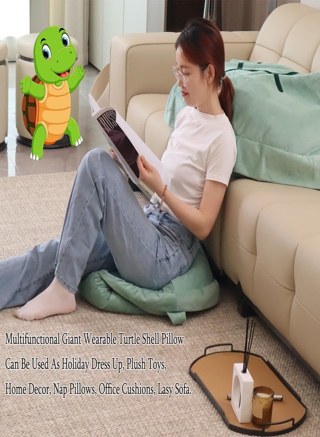 PTAEXCEL Wearable Turtle Shell Pillow, 51in/130cm Giant Wearable Tortoise Shell Plush Removable Oversized Turtle Stuffed Animal Dress Up Cushion Costume for Adults. - Image 5