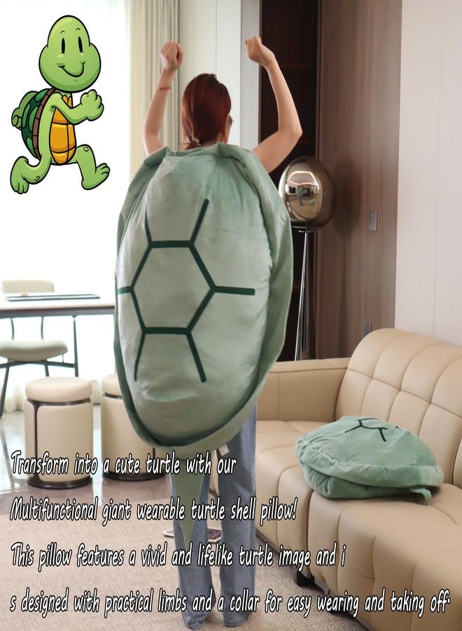 PTAEXCEL Wearable Turtle Shell Pillow, 51in/130cm Giant Wearable Tortoise Shell Plush Removable Oversized Turtle Stuffed Animal Dress Up Cushion Costume for Adults. - Image 3