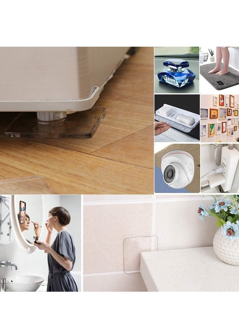 100 Pcs Double Sided Adhesive Pads, Two Sided Precut Squares Tape, Nano Gel Clear,Sticky Tack Double Sided Tape for Walls Hanging - Image 4