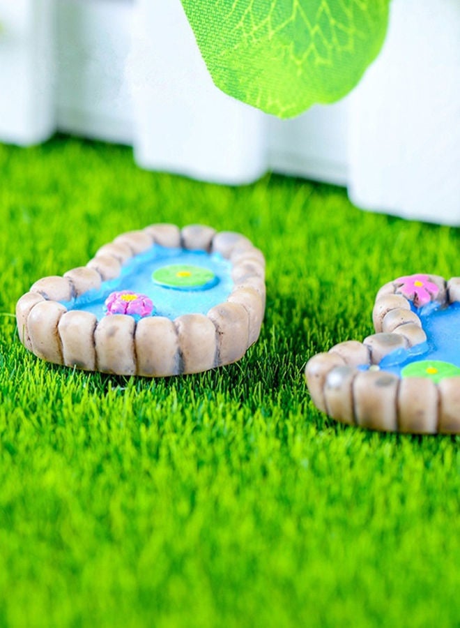 نيبمينينت طقم زينة مصغرة للحديقة على شكل بركة زهرة اللوتس مكون من قطعتين متعدد الألوان - Image 2