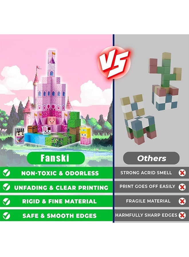 Fanski 100PCS High-Strength Magnetic Building Blocks Set, Strong Magnet 2cm Cubes, STEM Educational Construction & Sensory Toy for Kids Ages 3+, Boys & Girls Gift & Classroom Learning Set - Image 3