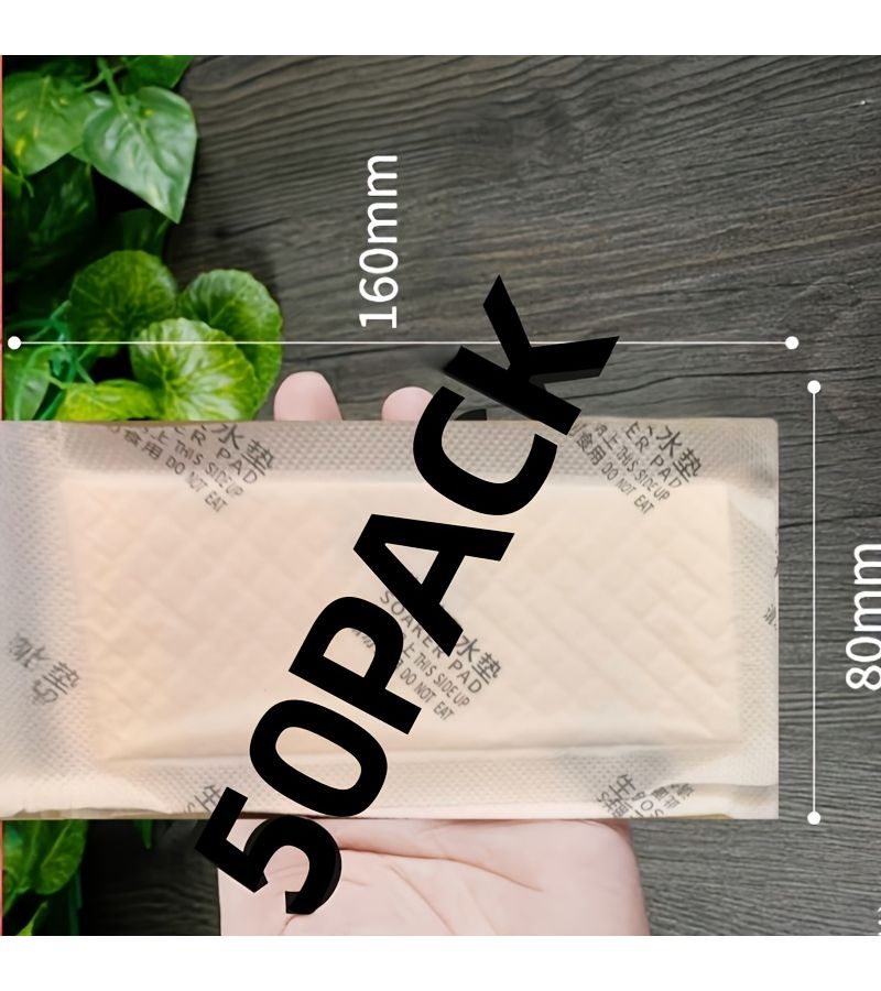 50 Pack Absorbent Pads for Keeping Fresh Fruits And Vegetables and Absorb Excess Liquids - Image 1