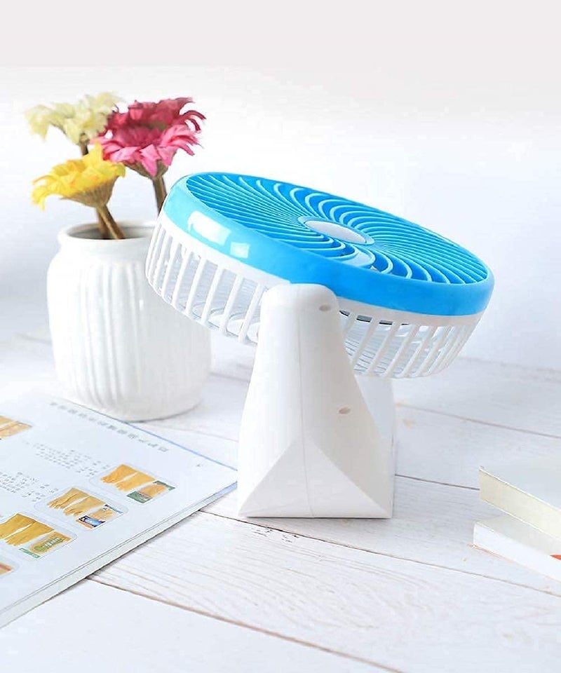 Larrito Table fan with LED Light, Table Fan for Home, Table Fan for Office Desk, High Speed Fan For Kitchen Powerful Rechargeable (multi) - Image 2