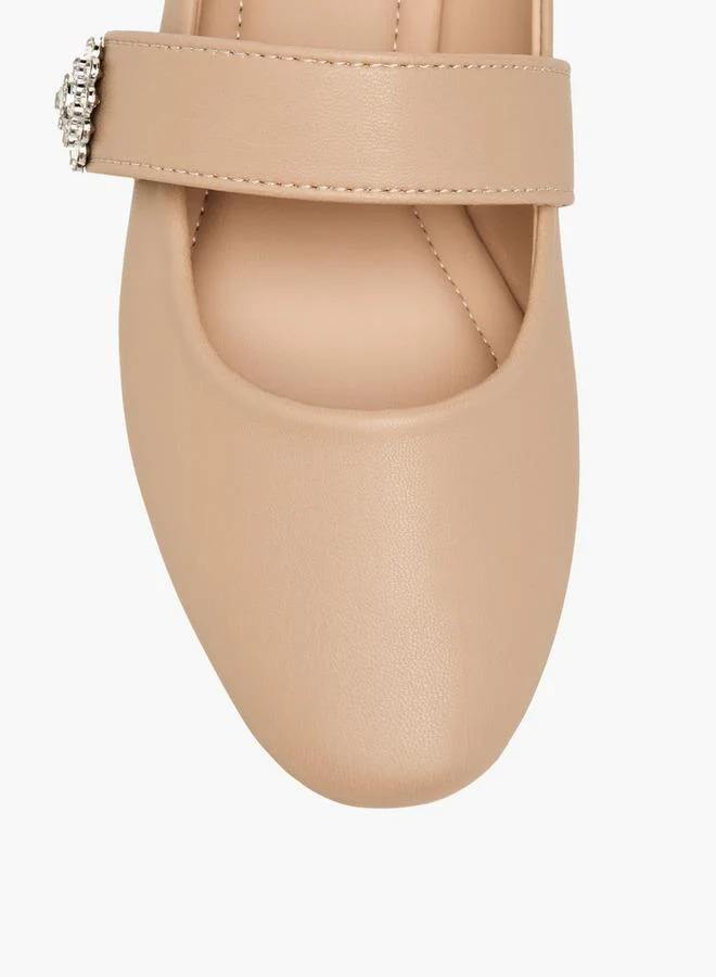 Flora Bella By Shoexpress NUDE Flora Bella Women Embellished Mary Jane Shoes for Women | Best Price UAE