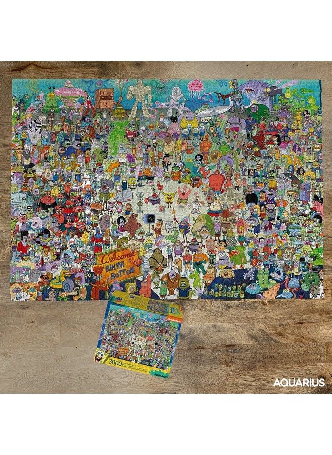 Aquarius Spongebob Squarepants Puzzle (3000 Piece Jigsaw Puzzle) Officially Licensed Spongebob Merchandise & Collectibles Glare Free Precision Fit 32 X 45 Inches  - Image 4