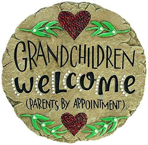 Carson Home Accents Beadworks Grandchildren Welcome Garden Stone ,Resin(10154) - Image 4