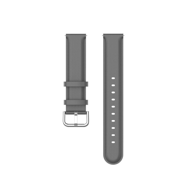 سوار ساعة ذكية سوار جلدي كلاسيكي متوافق باللون رمادي قابل للتعديل مع Samsung Galaxy Watch بملاءمة قابلة للتعديل وحزام بديل للاستخدام اليومي للاستخدام الداخلي للرحلات اليومية - Image 1