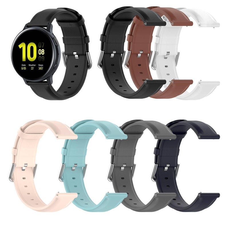 سوار ساعة ذكية سوار جلدي كلاسيكي متوافق باللون رمادي قابل للتعديل مع Samsung Galaxy Watch بملاءمة قابلة للتعديل وحزام بديل للاستخدام اليومي للاستخدام الداخلي للرحلات اليومية - Image 2