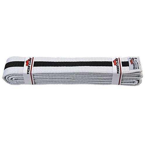 Tiger Claw Uniform Belt - White with Black Stripe #4 - Image 5