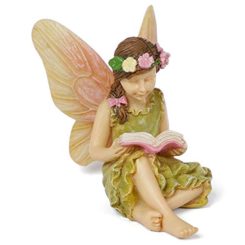 Marshall Miniature Fairy Garden A Good Read Fairy Girl Reading a Book - Image 5