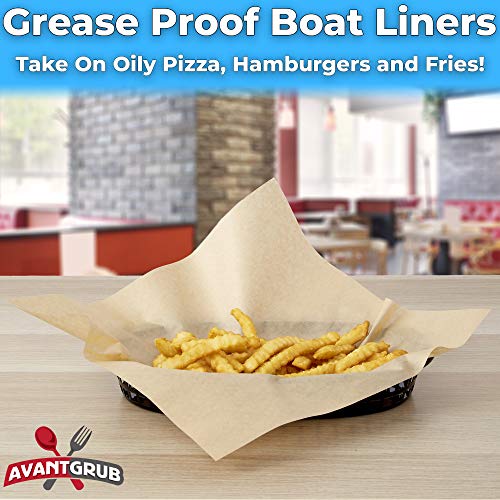 Avant Grub Eco Friendly, Grease Proof 12" x 12" Deli Wrap 100 Pk. Best Kraft Food Wrapping Paper Sheets for Picnic, Festival, Fair or BBQ. Perfect Liner for Tray, Basket or Boat. Quality Bulk Restaurant Supply - Image 5