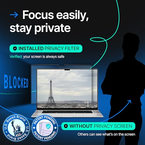 VINTEZ Magnetic Privacy Screen Compatible with MacBook Air 13.6" 2022, 2023, 2024, M2, M3 Anti-Blue Light Laptop Screen Protector Filter Blue Light Blocking Filter - Image 5